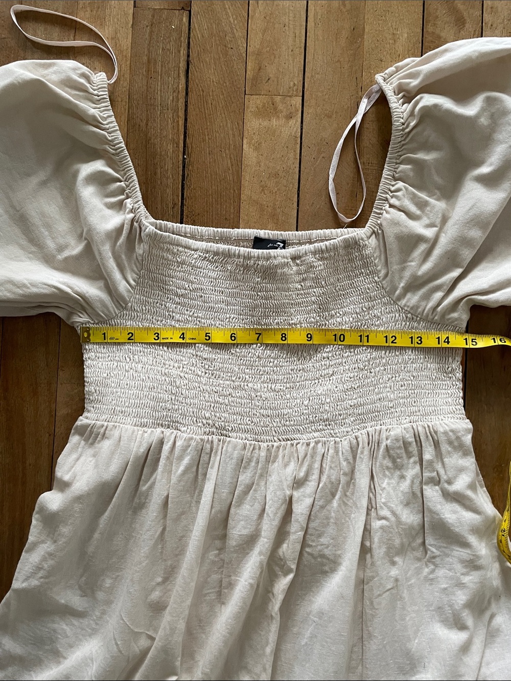 7 for all Mankind Smocked Prairie/ Milkmaid dress-Large - Picture 8 of 9